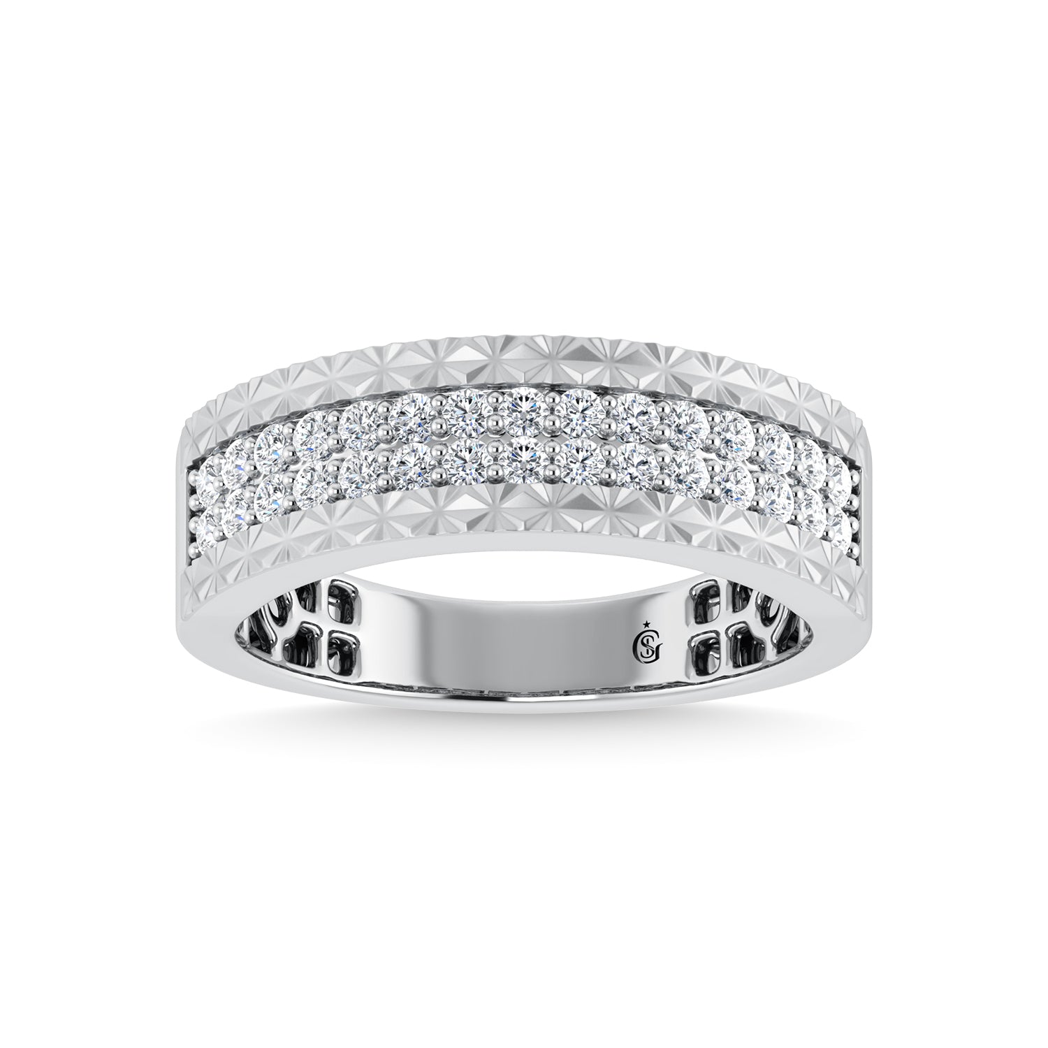 14K White Gold Diamond 1/2 Ct.Tw. Mens Band