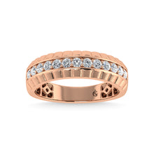 14K Rose Gold Diamond 1/2 Ct.Tw. Mens Band