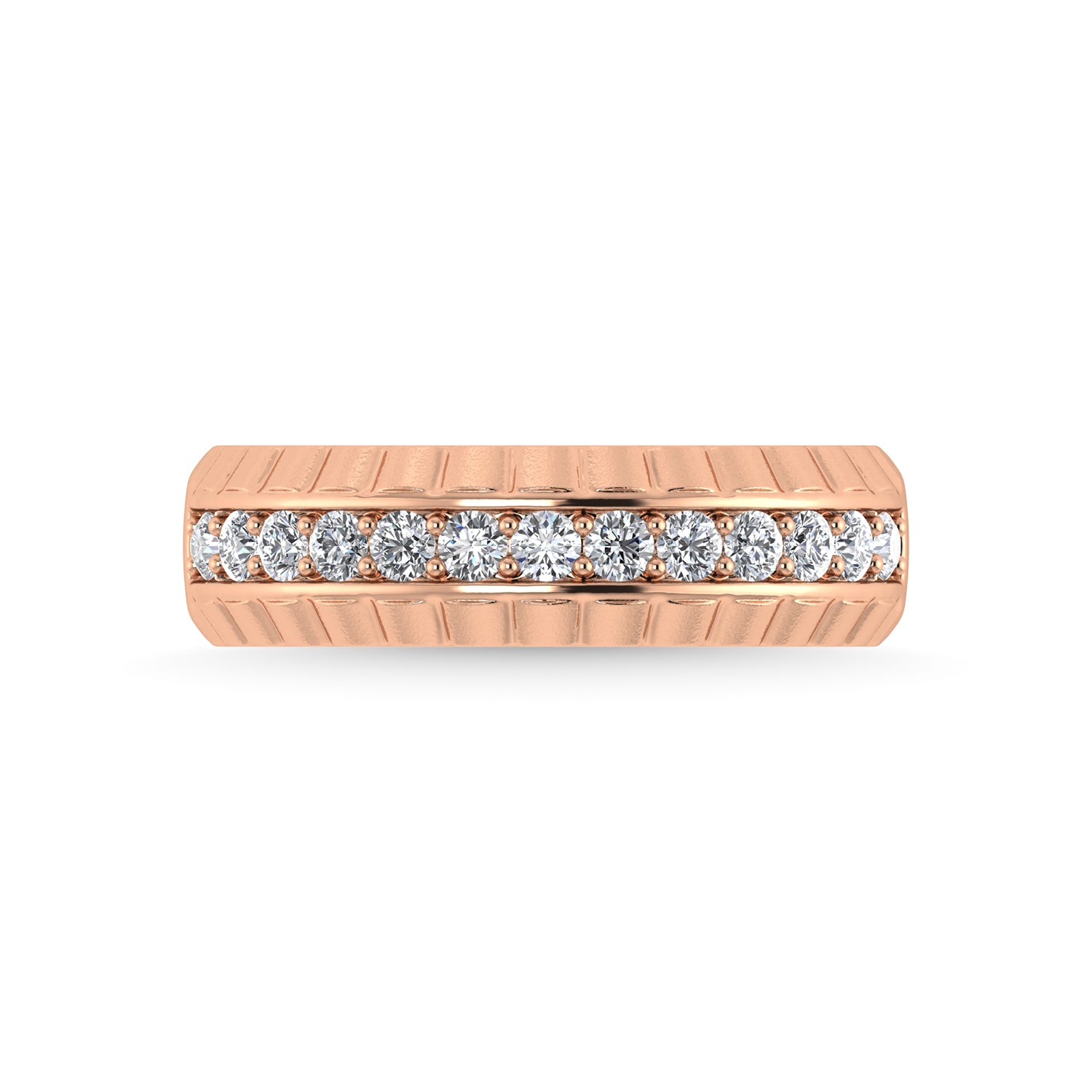 14K Rose Gold Diamond 1/2 Ct.Tw. Mens Band