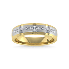 14K Two tone Diamond 1/3 Ct.Tw. Mens Fusion Band