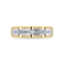 14K Two tone Diamond 1/3 Ct.Tw. Mens Fusion Band