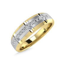 14K Two tone Diamond 1/3 Ct.Tw. Mens Fusion Band