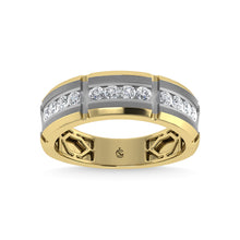 14K Rose Gold Diamond 1/2 Ct.Tw. Mens Machine Band