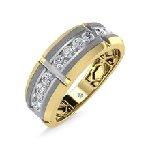14K Rose Gold Diamond 1/2 Ct.Tw. Mens Machine Band