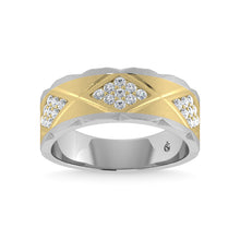 14K Yellow Gold Diamond 1/2 Ct.Tw. Mens Machine Band