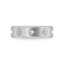 14K White Gold Diamond 3/8 Ct.Tw. Mens Machine Band