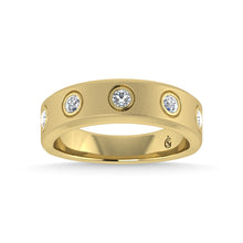 14K Yellow Gold Diamond 3/8 Ct.Tw. Mens Machine Band