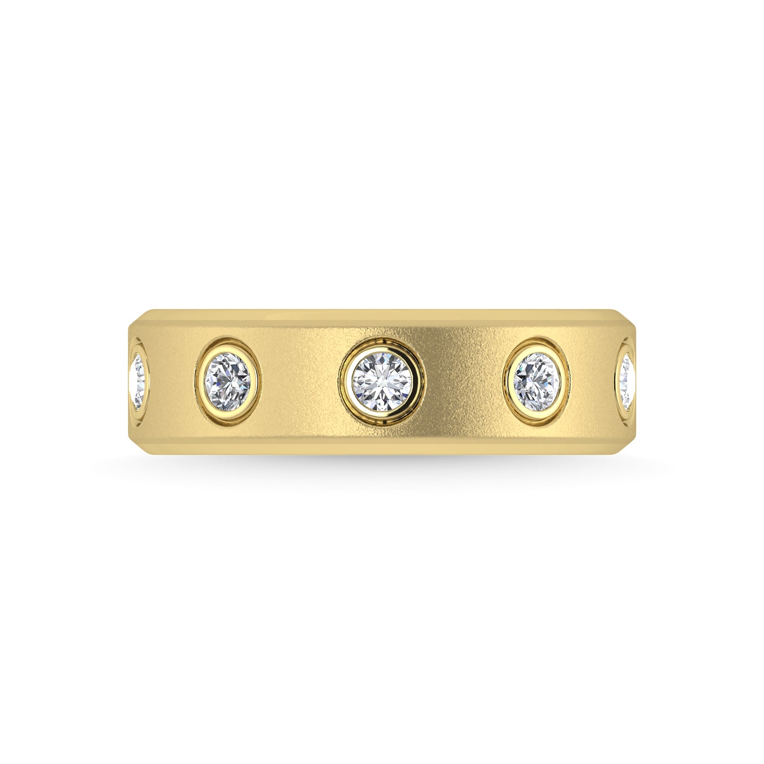 14K Yellow Gold Diamond 3/8 Ct.Tw. Mens Machine Band