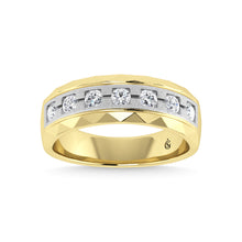 14K Two Tone Diamond 1/2 Ct.Tw. Mens Machine Fusion Band