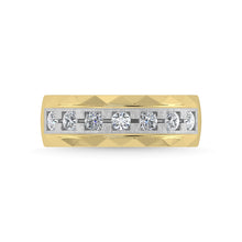 14K Two Tone Diamond 1/2 Ct.Tw. Mens Machine Fusion Band
