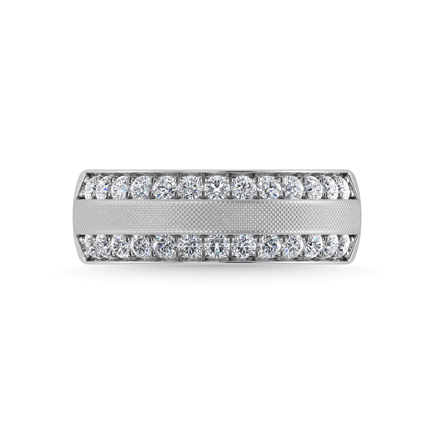 14K White Gold Diamond 1 Ct.Tw. Mens Ring