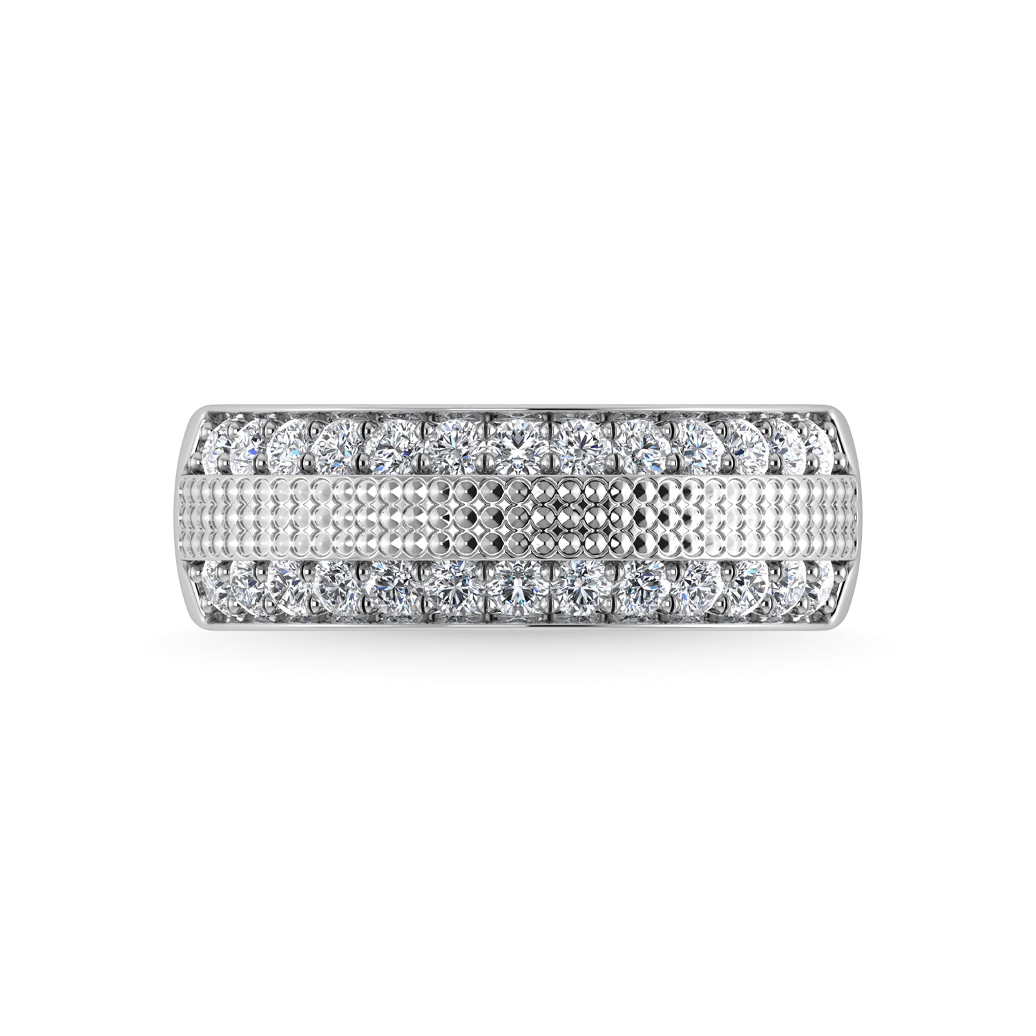 14K White Gold Diamond 1 Ct.Tw. Mens Ring - thediamondsq