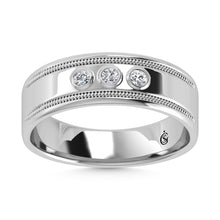 10K White Gold Diamond 1/10 Ct.Tw. Machine Set Mens Band