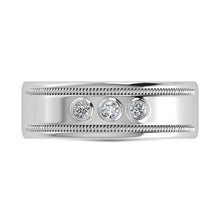 10K White Gold Diamond 1/10 Ct.Tw. Machine Set Mens Band