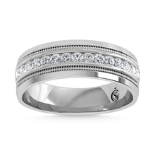 10K White Gold Diamond 1/2 Ct.Tw. Machine Set Mens Band