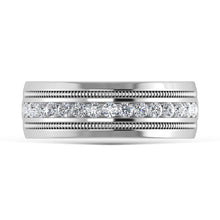 10K White Gold Diamond 1/2 Ct.Tw. Machine Set Mens Band