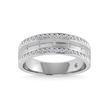 14K White Gold Diamond 1/2 Ct.Tw. Mens Machine Band - thediamondsq