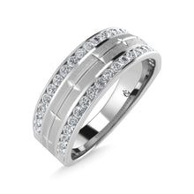 14K White Gold Diamond 1/2 Ct.Tw. Mens Machine Band - thediamondsq