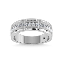 14K White Gold Diamond 1/2 Ct.Tw. Mens Machine Band - thediamondsq