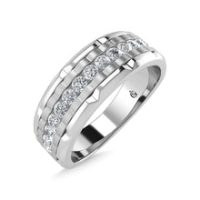 14K White Gold Diamond 1/2 Ct.Tw. Mens Machine Band - thediamondsq
