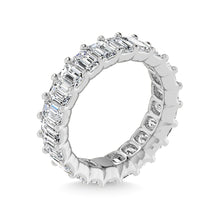14K White Gold Diamond 3 3/4 Ct.Tw. Emerald Shape Full Eternity Band