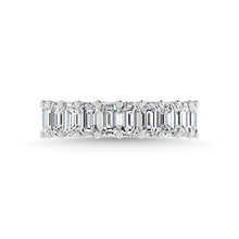 14K White Gold Diamond 3 3/4 Ct.Tw. Emerald Shape Full Eternity Band