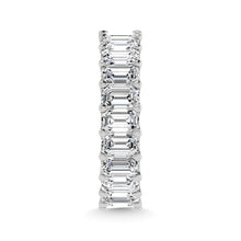 14K White Gold Diamond 3 3/4 Ct.Tw. Emerald Shape Full Eternity Band