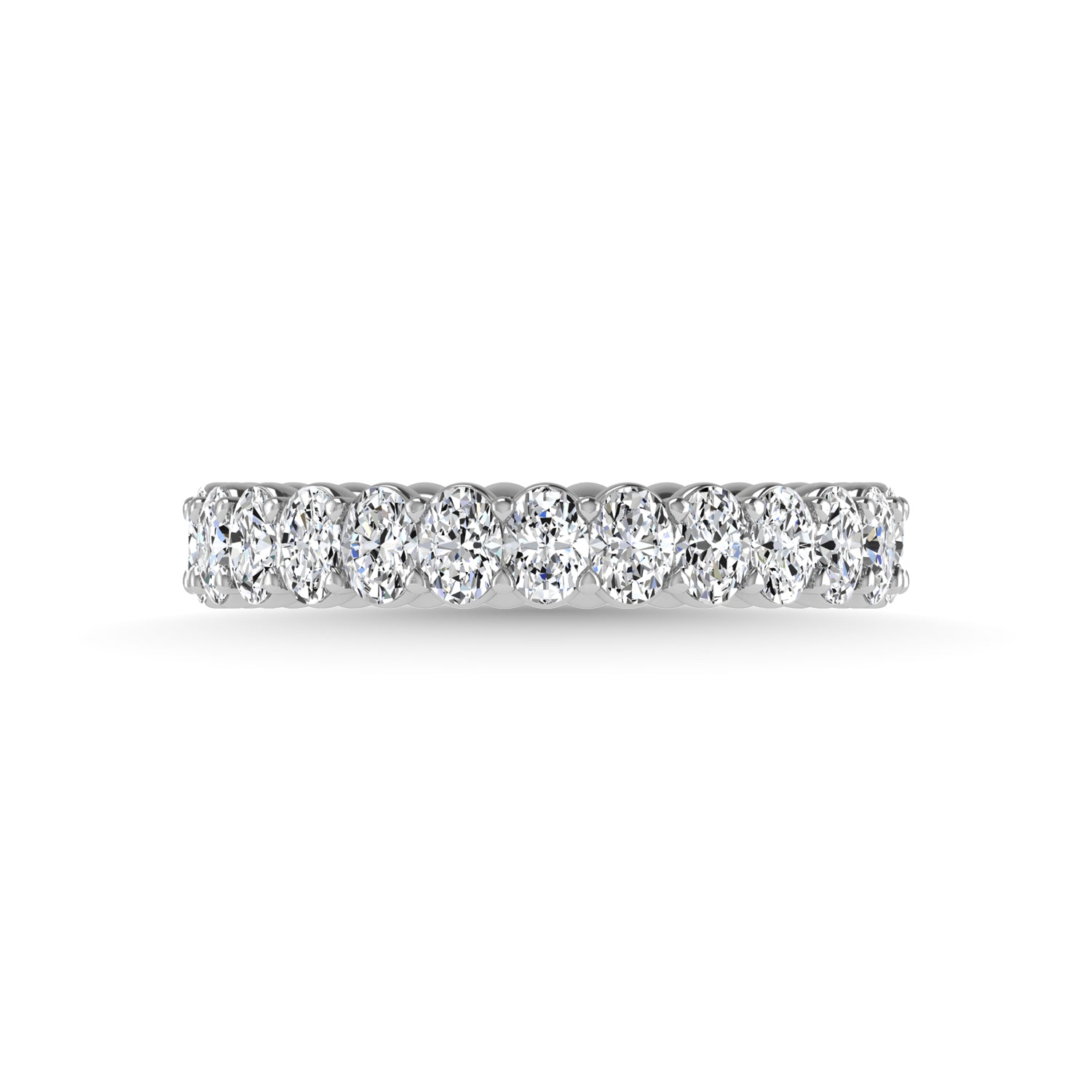14K White Gold Diamond 2 1/2 Ct.Tw. Oval Shape Full Eternity Band (Size 7)