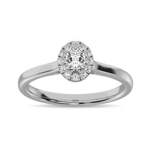 Diamond 3/8 Ct.Tw. Oval Center Halo Engagement Ring in 10K White Gold