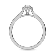 Diamond 3/8 Ct.Tw. Oval Center Halo Engagement Ring in 10K White Gold