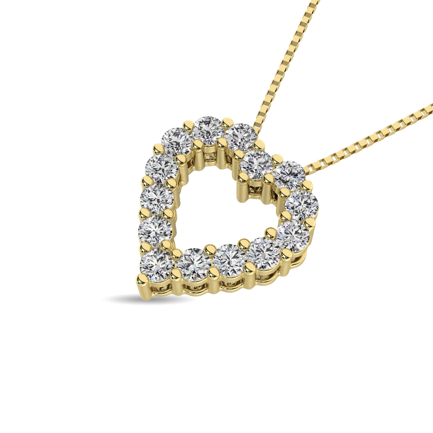 Diamond 1/4 Ct.Tw. Heart Pendant in 14K Yellow Gold
