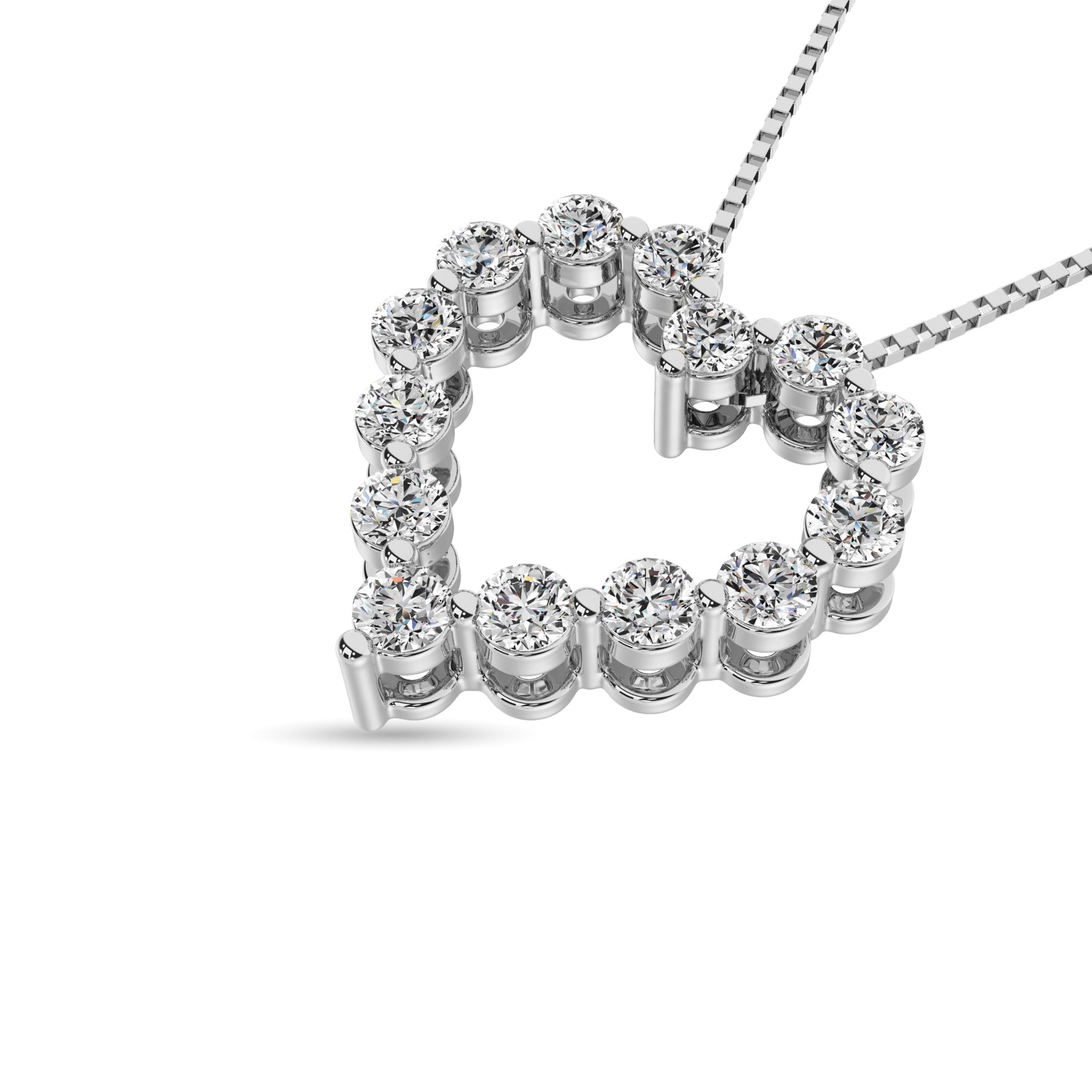 Diamond 1/2 Ct.Tw. Heart Pendant in 14K White Gold