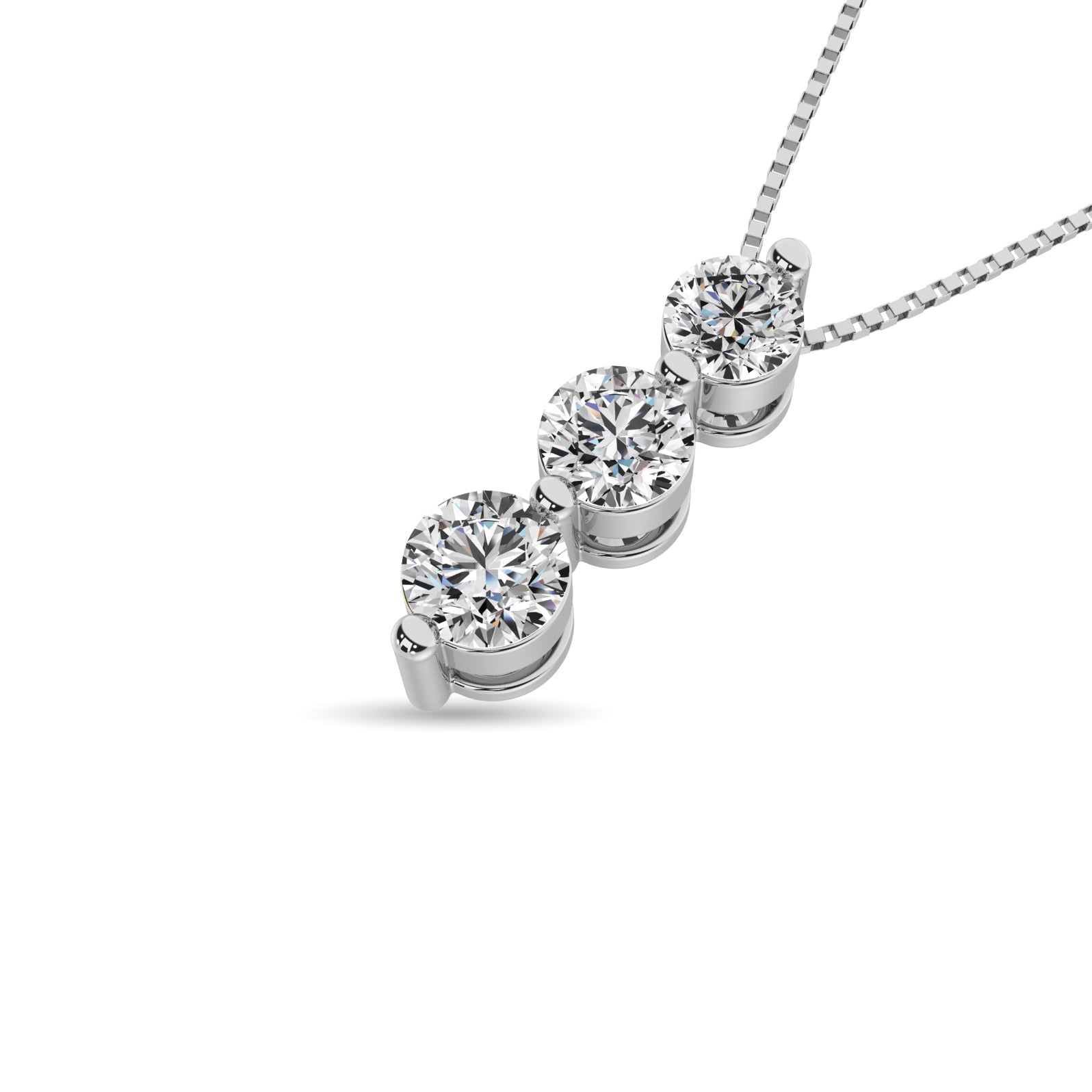 Diamond 3/4 Ct.Tw. Trilogy Pendant in 14K White Gold