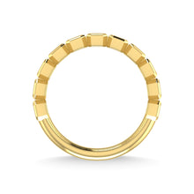 14K Yellow Gold Diamond 7/8 Ct.Tw. Emerald Shape Half Way Bezel Band