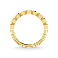 14K Yellow Gold Diamond 1 1/3 Ct.Tw. Emerald Shape Half Way Bezel Band