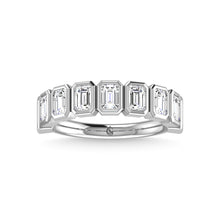 14K White Gold Diamond 1 3/4 Ct.Tw. Emerald Shape Half Way Bezel Band