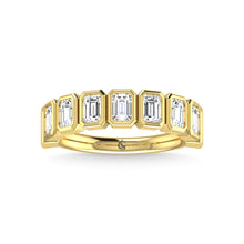 14K Yellow Gold Diamond 1 3/4 Ct.Tw. Emerald Shape Half Way Bezel Band