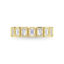 14K Yellow Gold Diamond 1 3/4 Ct.Tw. Emerald Shape Half Way Bezel Band