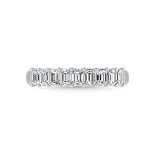 14K White Gold Diamond 1 1/3 Ct.Tw. Emerald Shape Half Way Eternity Band
