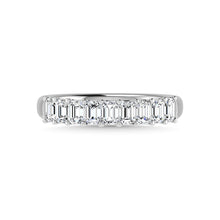 14K White Gold Diamond 1 1/3 Ct.Tw. Emerald Shape Half Way Eternity Band