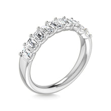 14K White Gold Diamond 1 3/4 Ct.Tw. Emerald Shape Half Way Eternity Band