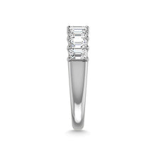 14K White Gold Diamond 1 3/4 Ct.Tw. Emerald Shape Half Way Eternity Band
