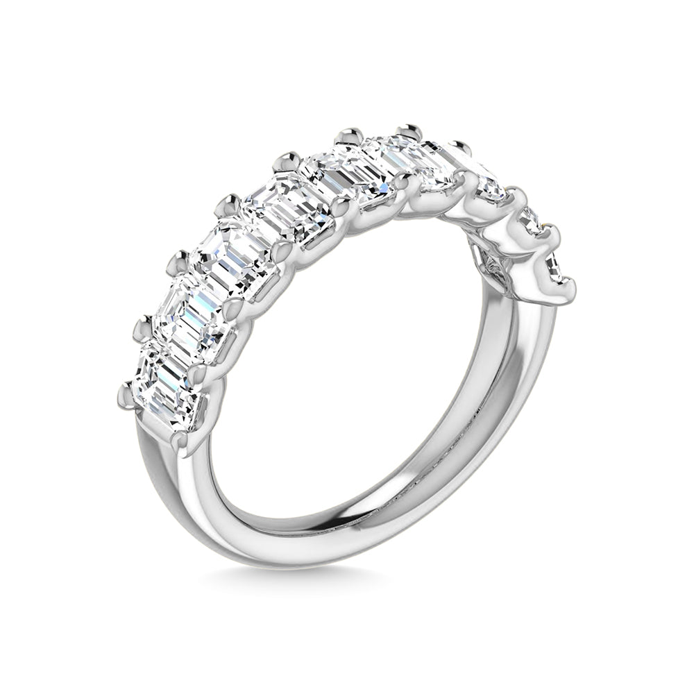 14K White Gold Diamond 2 7/8 Ct.Tw. Emerald Shape Half Way Eternity Band