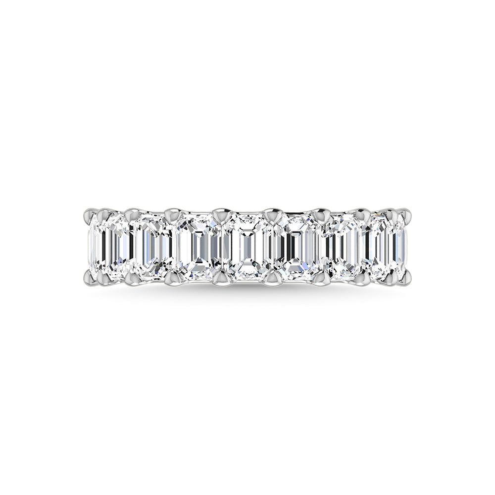 14K White Gold Diamond 2 7/8 Ct.Tw. Emerald Shape Half Way Eternity Band