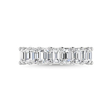 14K White Gold Diamond 2 7/8 Ct.Tw. Emerald Shape Half Way Eternity Band