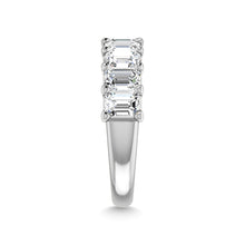 14K White Gold Diamond 2 7/8 Ct.Tw. Emerald Shape Half Way Eternity Band