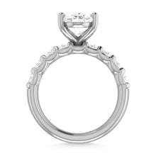 14K White Gold Diamond 1 5/8 Ct.Tw. Oval Shape Half way Engagement Ring (Center 3 ctw)