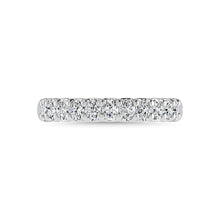 14K White Gold Diamond 1 Ct.Tw. Oval Shape Half way Wedding Band