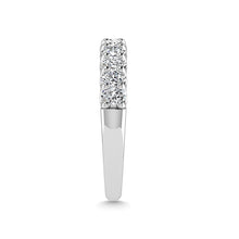 14K White Gold Diamond 1 Ct.Tw. Oval Shape Half way Wedding Band