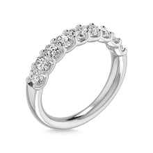 14K White Gold Diamond 1 1/3 Ct.Tw. Oval Shape Half Way Eternity Band